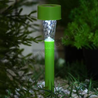 Фонарь садовый на солнечной батарее "Трапеция", 29,5см, d=4.5см,1 led, пластик,зеленая ножка 2997284