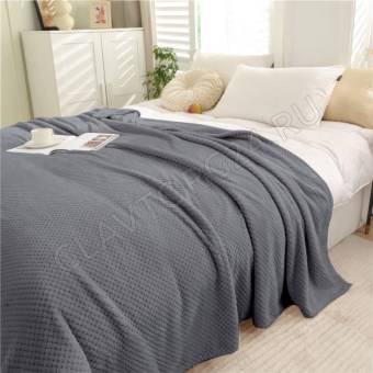 Плед 180*200см велсофт ТМ "Vse DOMA", пиноли, цвет светло-серый, ролик