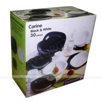 Столовый набор 30 предметов КАРИН черно-белый арт. N1500