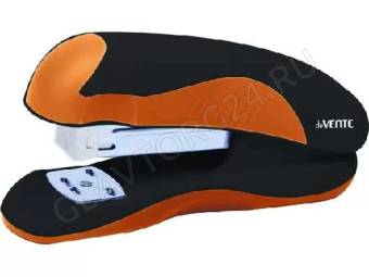 Степлер №10  12л пластик MonoChrome /резин. вставка /черный с неоновым оранжевым