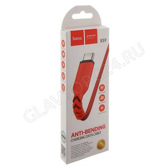 Кабель USB штекер-Type-C штекер HOCO X59 1м красный