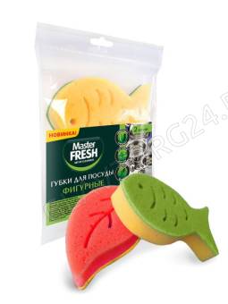 Губки для мытья посуды фигурные Master FRESH 2 шт снят