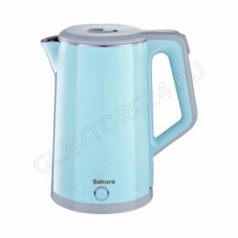 Чайник электрический SAKURA SA-2150BL 1,8л 1,8кВт нерж.сталь,пластик голубой
