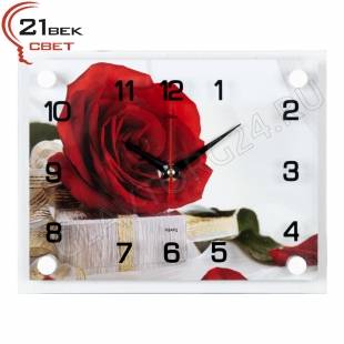 Часы настенные "Роза с подарком""21 Bek"