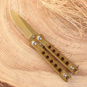 Нож-бабочка "Киллер" 11см, клинок 48мм/1мм, золотистый   4679970