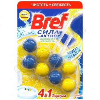 Бреф блок для унитаза сила-актив 2*50г шарики Лимонная свежесть