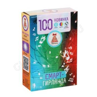 СНОУ БУМ Смарт-гирлянда"Зимняя соната "10м (муз.микроф.пульт) АКЦИЯ