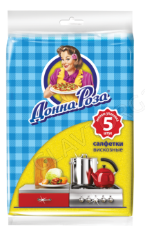 ДОННА РОЗА салфетки вискозные 5 шт 25*38см/90шт