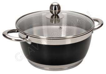 Кастрюля со стекл. крышкой  4,3 л 24х12см  Linea ESTRO 93-ES-05