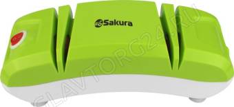 Ножеточка электрическая SAKURA SA-6604GR 120Вт 2 степени заточки бело-зеленый