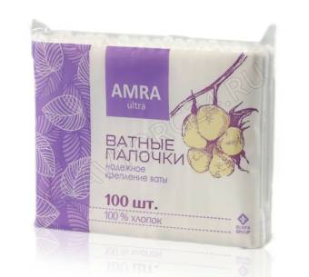 Ватные палочки пакет 100шт AMRA /52