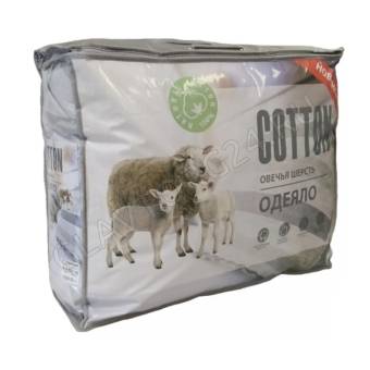 Одеяло 2сп 172*205см овечья шерсть Cotton полиэстер, хлопок