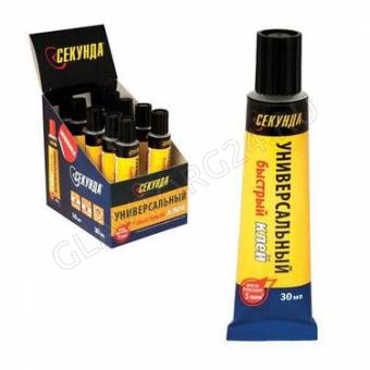 Универсальный БЫСТРЫЙ клей СЕКУНДА, 30мл, шоу-бокс 10шт. /60 кор