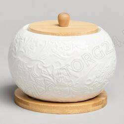 САХАРНИЦА 450МЛ LEFARD "MUSE" С ДЕР.КРЫШКОЙ НА ДЕР.ПОДСТАВКЕ 12*9,5СМ/36 арт. 587-207