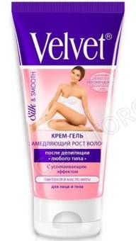 Вельвет Крем-гель замедляющий рост волос после депиляции с успокаивающим эффектом 200мл/24