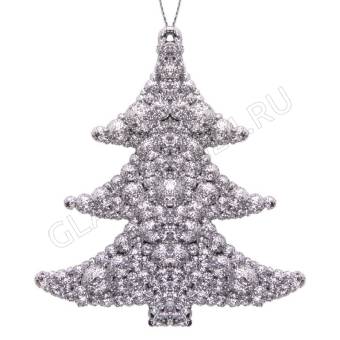 Подвесн.елочн.украш. "Елочка в серебре" 9*9.5см арт.38696/90 ПОСЛЕДНЯЯ ЦЕНА