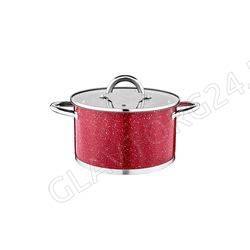 КАСТРЮЛЯ 1,8Л AGNESS СО СТЕКЛ. КР. НЕРЖ.СТАЛЬ RED MARBLE 16*9,5СМ/6 арт. 937-320