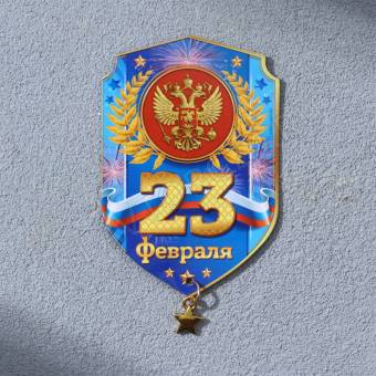 Магнит с доп. элементом «23 февраля», 6 х 8 см 2621608
