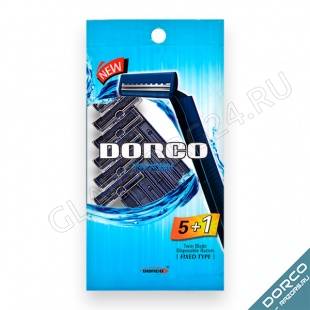 Dorco TD-708 Набор станков мужских одноразовых 5шт 2 лезвия фиксир головка 