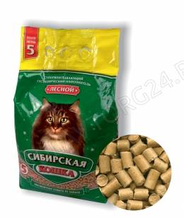 Сиб.кошка Наполнитель лесной 5л (древесные гранулы 8-10мм)