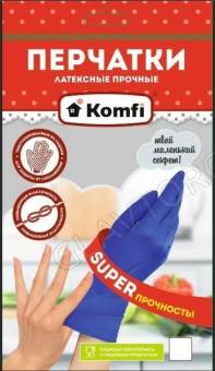 Перчатки латексные прочные Komfi НВ0046 р-р(XL) 12/144шт HB004G
