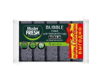 Мастер Фреш Губки для мытья посуды ВЫГОДНО (bubble-поролон), 5шт. BLACK/40