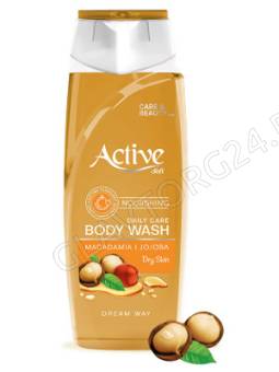ACTIVE Гель для душа парфюмированный CARE & BEAUTY. Увлажение. С экстрактом жожоба и маслом макадами