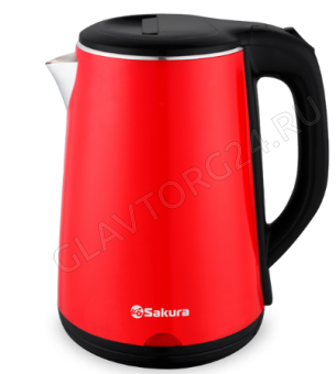 Чайник электрический SAKURA SA-2150BR 2,2л 1,8кВт нерж.сталь,пластик красно-черный