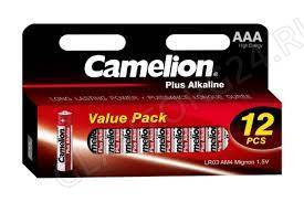 Camelion  LR03 Plus Alkaline BLOCK-12 (LR03-HP12, батарейка,1.5В)