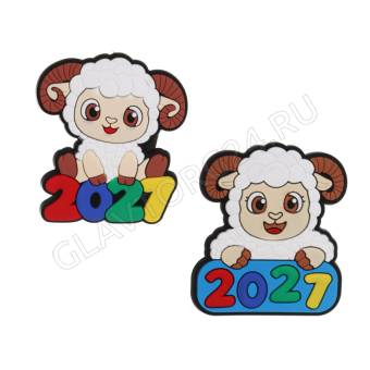 Магнит СНОУ БУМ Символ года 2027 PVC, 2 дизайна, бежевый