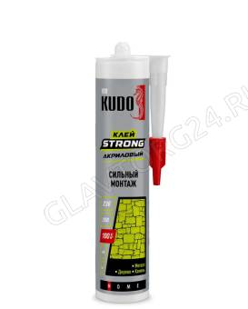 Клей KUDO HOME Strong для сильного монтажа, на акрил. основе, белый, 280мл /12