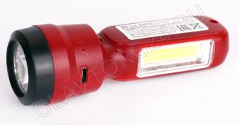 Фонарик Ultraflash LED53764  (фонарь акк 4В, красн., 2LED, 3 Вт, 2 реж, USB, бокс са)