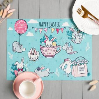 Салфетка подстановочная ПВХ(PVC) 29*40см Доляна Happy Easte Flower Mood 