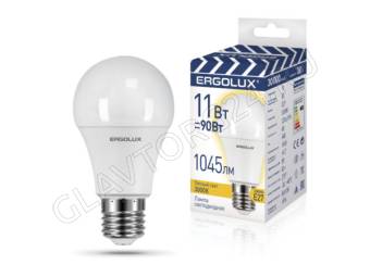 Лампа светод. Ergolux LED-A60-11W-E27-3K (ЛОН 11Вт Е27 3000К 220-240В, ПРОМО)