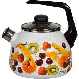 Чайник эмалир. сферич. 3,0л со свист. Fruits 1RC12  ПОСЛЕДНЯЯ ЦЕНА!