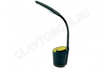 Свет. настольный Camelion KD-813  C44 черн.& жёлт. LED(5 Вт,сенс.,3 ур.ярк, органайзер, USB разъем)