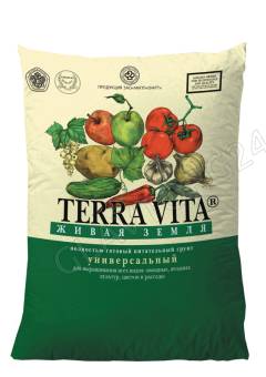 Грунт Живая земля универсальный нейтральный 25л Terra Vita (повреждена упаковка)