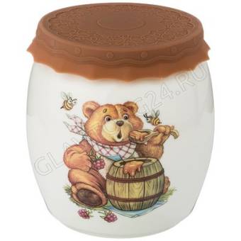 БАНКА 1000МЛ С СИЛИКОНОВОЙ КРЫШКОЙ "МЕД"/12 арт. 359-571