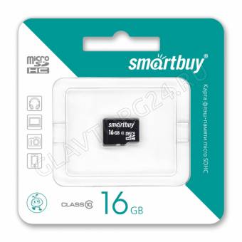 Карта памяти microSDHC 16Gb Smart Buy class 10 (без адаптера)