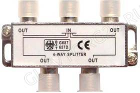 Делитель сигнала на 4 ТВ под F разъем 5-1000 MHz Splitter-3/200