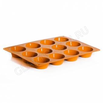 Форма для выпечки силиконовая TalleR TR-66207, 12 маффинов оранжевая
